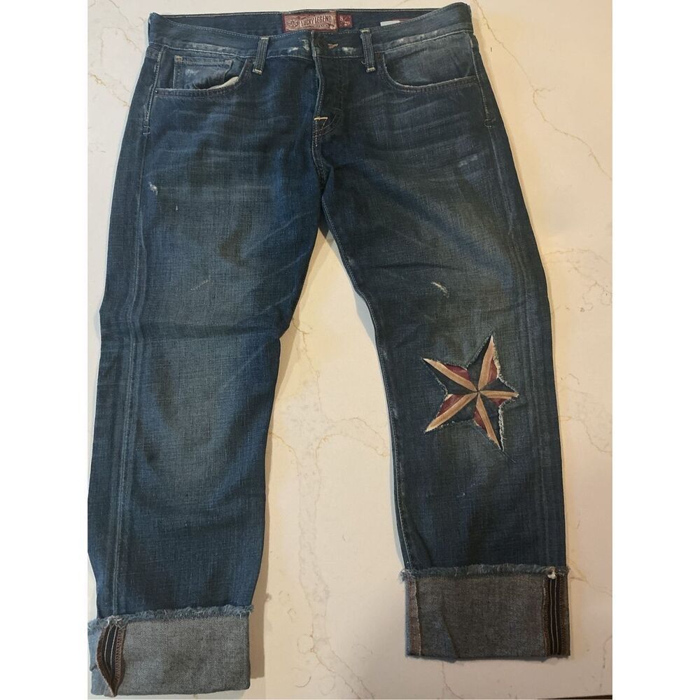 Lucky Brand Legend Sienna Tomboy Crop Jeans Sz 8 Star Patch